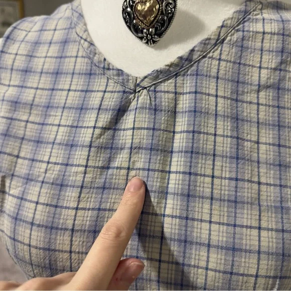 Y2K Blue Plaid Mini Dress - Picture 8 of 11